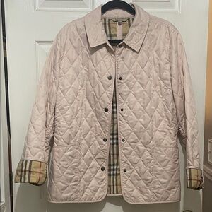 Burberry Blush Quilted Jacket with Check Lining